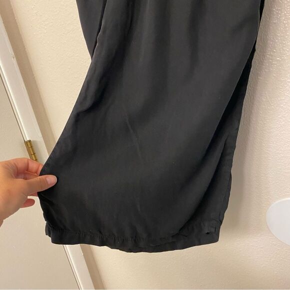 Lefties Denim Woman 100% lyocell tincel wide leg black pants trousers M - NWT - Picture 3 of 10